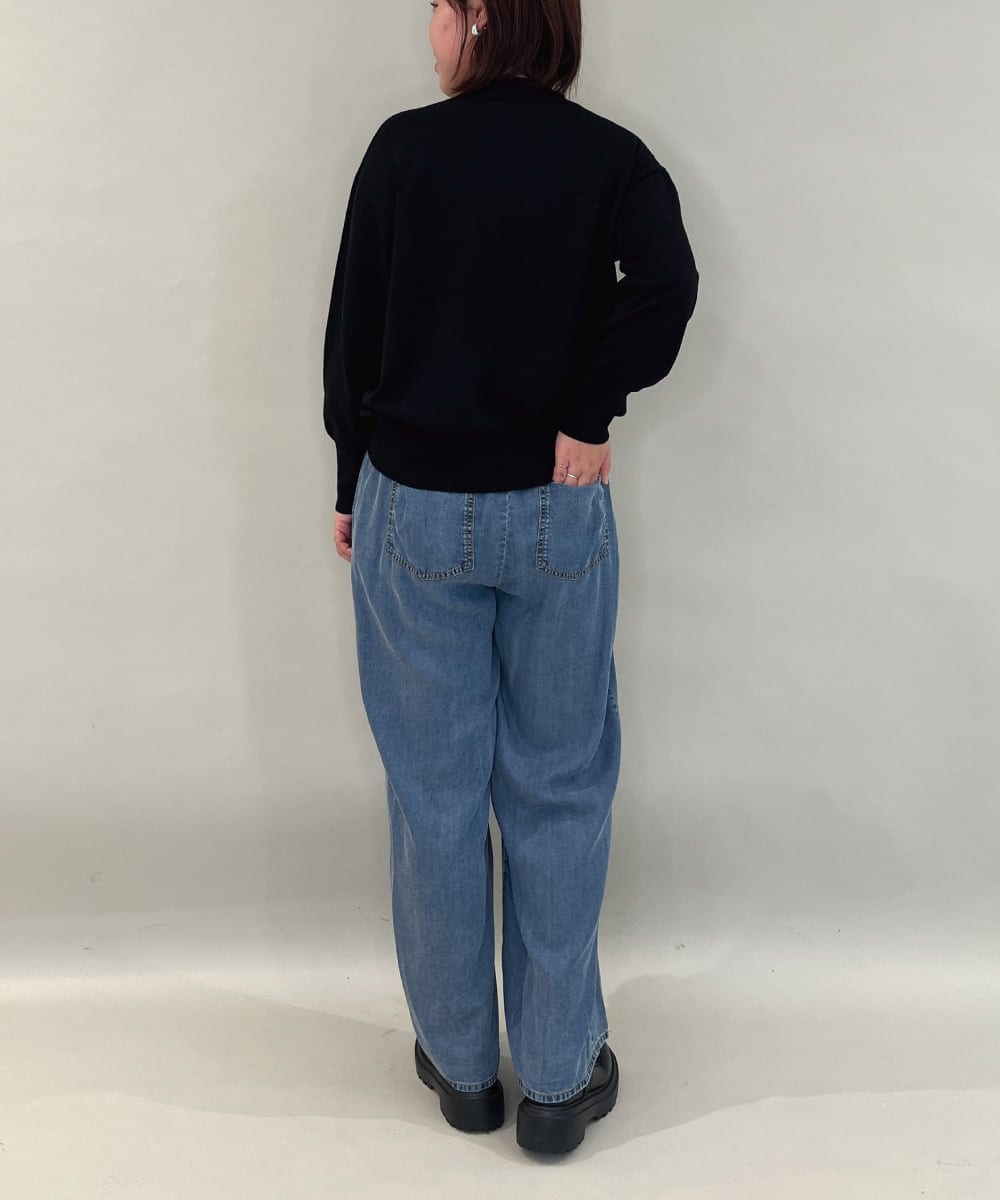 ZMLCE41170 al'aise modulation(アレーズモジュレーション) ワイドタックテンセルデニムパンツ ネイビー