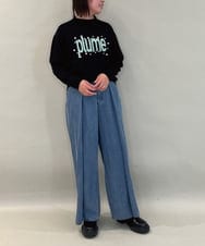 ZMLCE41170 al'aise modulation(アレーズモジュレーション) ワイドタックテンセルデニムパンツ ネイビー