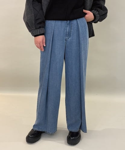 ZMLCE41170 al'aise modulation ワイドタックテンセルデニムパンツ