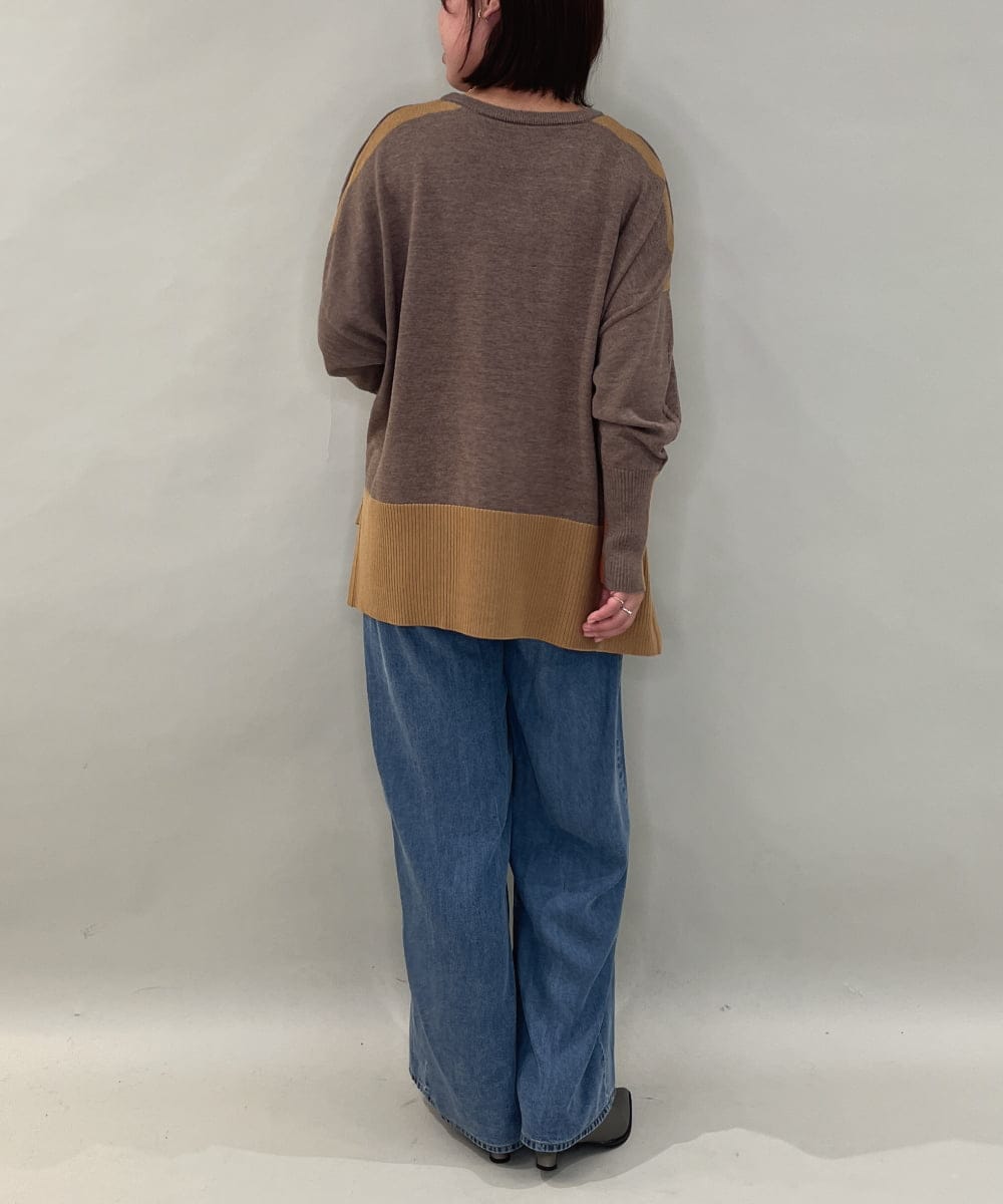 ZMLCE41170 al'aise modulation(アレーズモジュレーション) ワイドタックテンセルデニムパンツ ネイビー