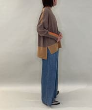 ZMLCE41170 al'aise modulation(アレーズモジュレーション) ワイドタックテンセルデニムパンツ ネイビー