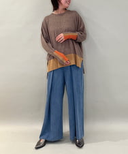 ZMLCE41170 al'aise modulation(アレーズモジュレーション) ワイドタックテンセルデニムパンツ ネイビー