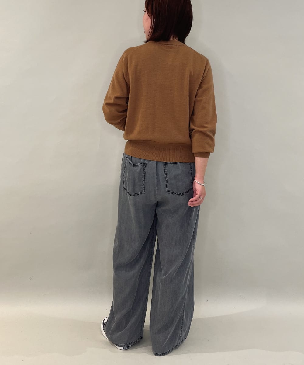 ZMLCE41170 al'aise modulation(アレーズモジュレーション) ワイドタックテンセルデニムパンツ ブラック