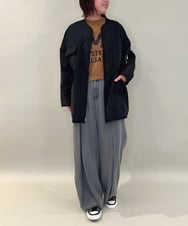 ZMLCE41170 al'aise modulation(アレーズモジュレーション) ワイドタックテンセルデニムパンツ ブラック