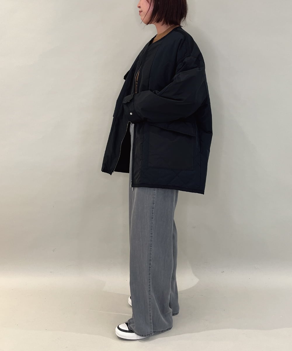 ZMLCE41170 al'aise modulation(アレーズモジュレーション) ワイドタックテンセルデニムパンツ ブラック