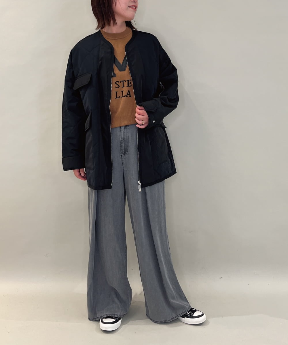 ZMLCE41170 al'aise modulation(アレーズモジュレーション) ワイドタックテンセルデニムパンツ ブラック