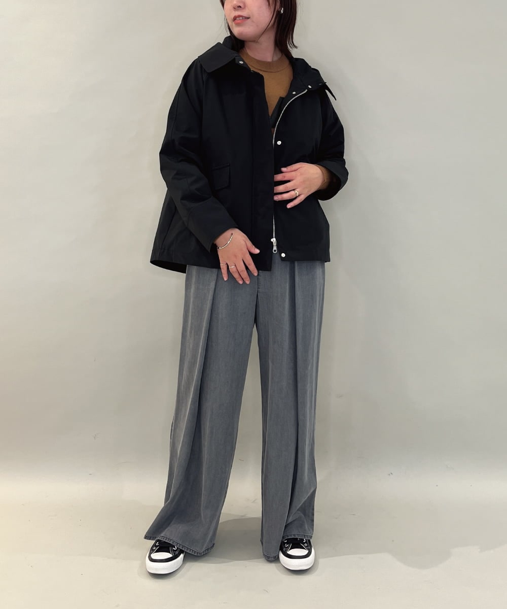 ZMLCE41170 al'aise modulation(アレーズモジュレーション) ワイドタックテンセルデニムパンツ ブラック