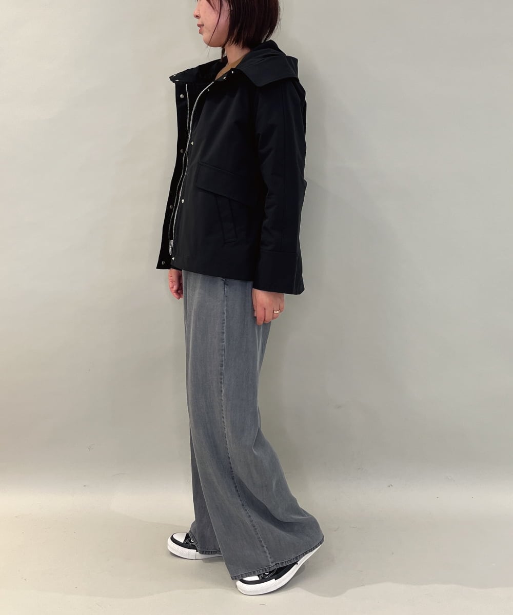 ZMLCE41170 al'aise modulation(アレーズモジュレーション) ワイドタックテンセルデニムパンツ ブラック