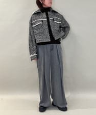 ZMLCE41170 al'aise modulation(アレーズモジュレーション) ワイドタックテンセルデニムパンツ ブラック