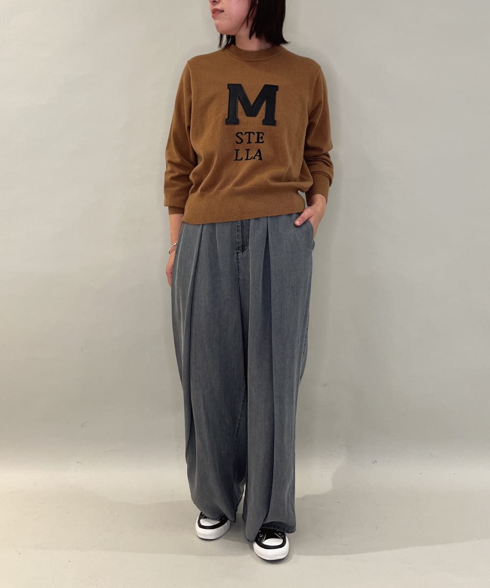 ZMLCE41170 al'aise modulation(アレーズモジュレーション) ワイドタックテンセルデニムパンツ ブラック