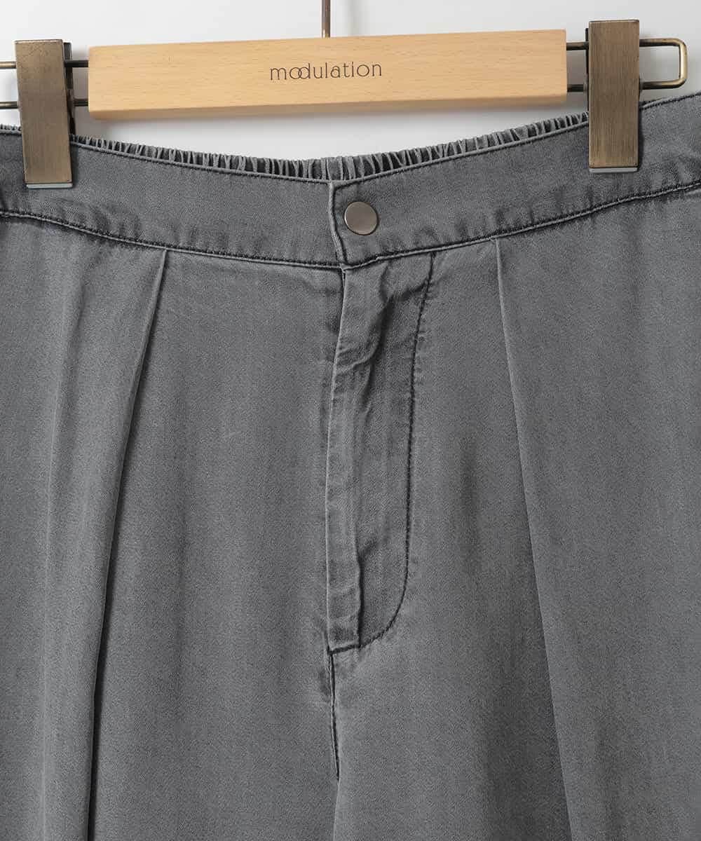 ZMLCE41170 al'aise modulation(アレーズモジュレーション) ワイドタックテンセルデニムパンツ ブラック