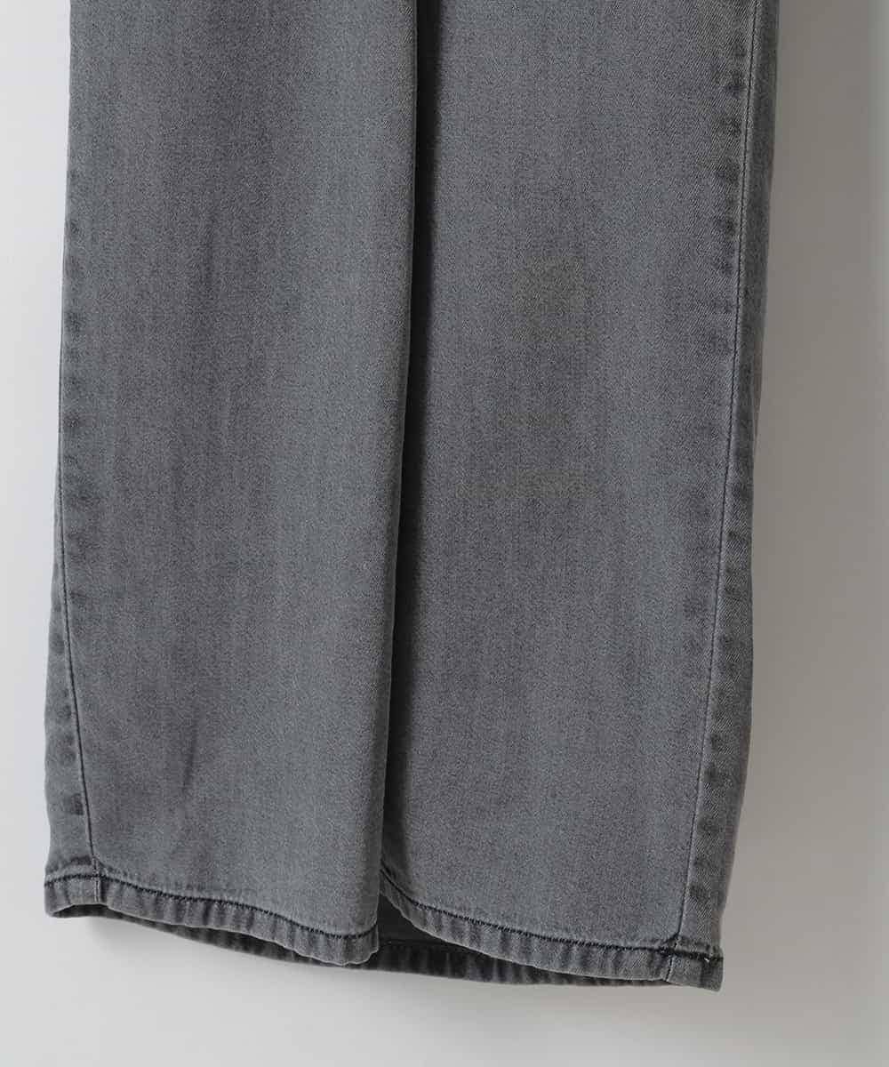 ZMLCE41170 al'aise modulation(アレーズモジュレーション) ワイドタックテンセルデニムパンツ ブラック