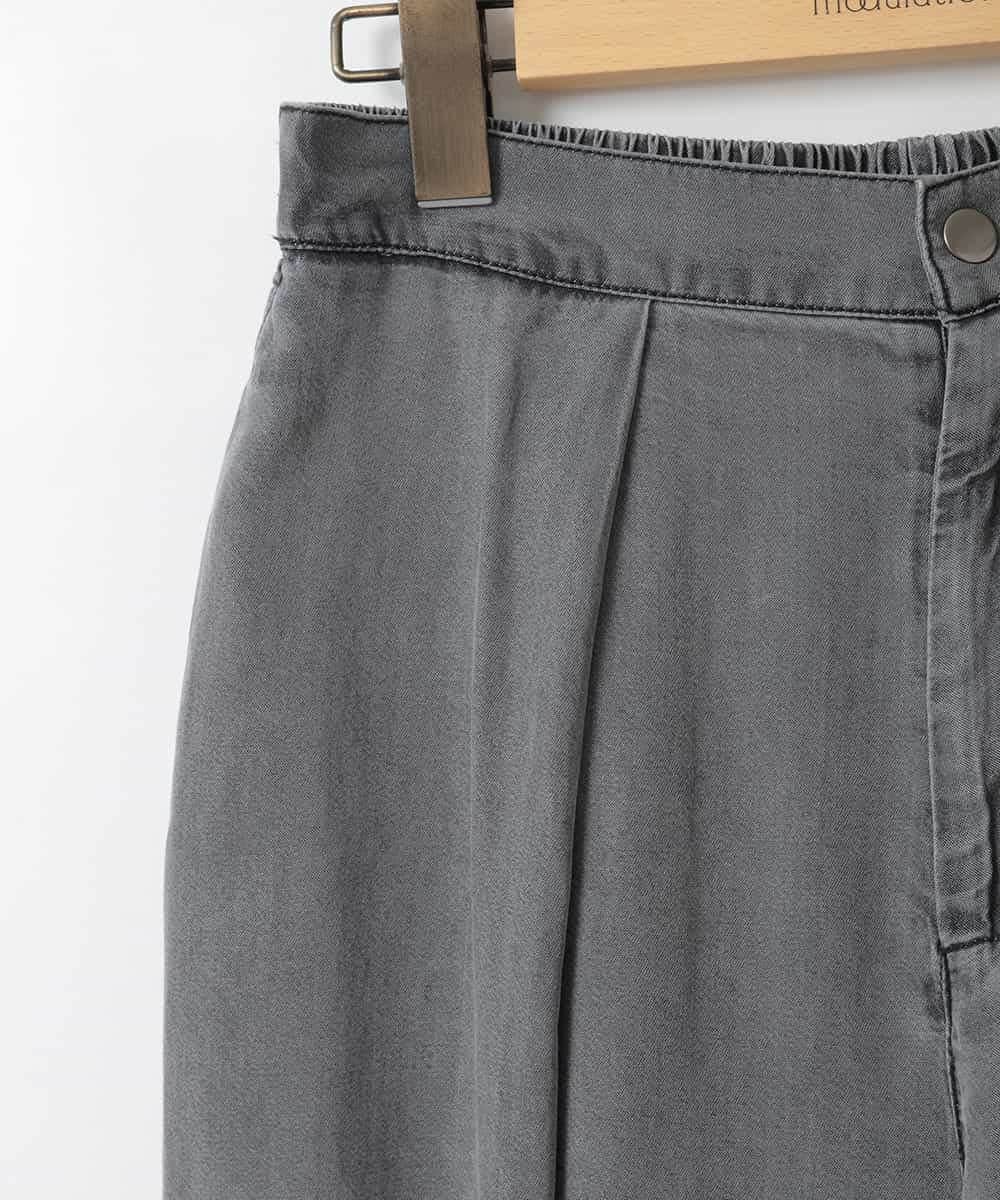 ZMLCE41170 al'aise modulation(アレーズモジュレーション) ワイドタックテンセルデニムパンツ ブラック