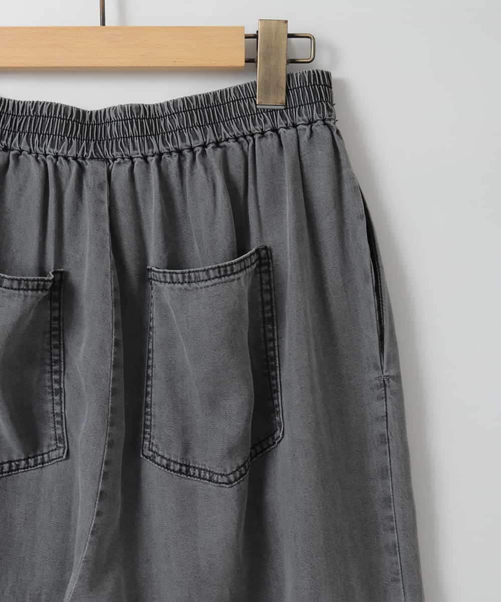 ZMLCE41170 al'aise modulation(アレーズモジュレーション) ワイドタックテンセルデニムパンツ ブラック