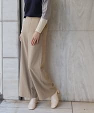 ZMLCT03148 al'aise modulation(アレーズモジュレーション) 【日本製】ウォームストレッチワイドパンツ ベージュ