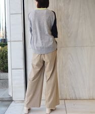 ZMLCT03148 al'aise modulation(アレーズモジュレーション) 【日本製】ウォームストレッチワイドパンツ ベージュ