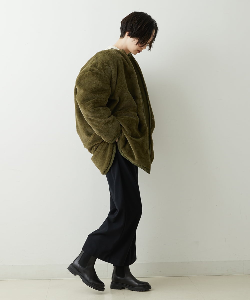 ZMLCT03148 al'aise modulation(アレーズモジュレーション) 【日本製】ウォームストレッチワイドパンツ ブラック
