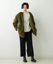 ZMLCT03148 al'aise modulation(アレーズモジュレーション) 【日本製】ウォームストレッチワイドパンツ ブラック