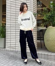 ZMLCW01140 al'aise modulation(アレーズモジュレーション) ベロアワイドパンツ ネイビー