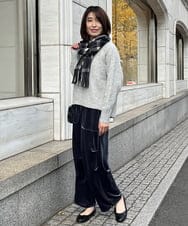 ZMLCW01140 al'aise modulation(アレーズモジュレーション) ベロアワイドパンツ グレー