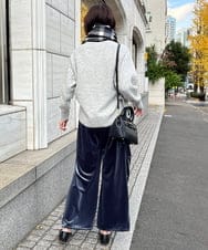 ZMLCW01140 al'aise modulation(アレーズモジュレーション) ベロアワイドパンツ グレー