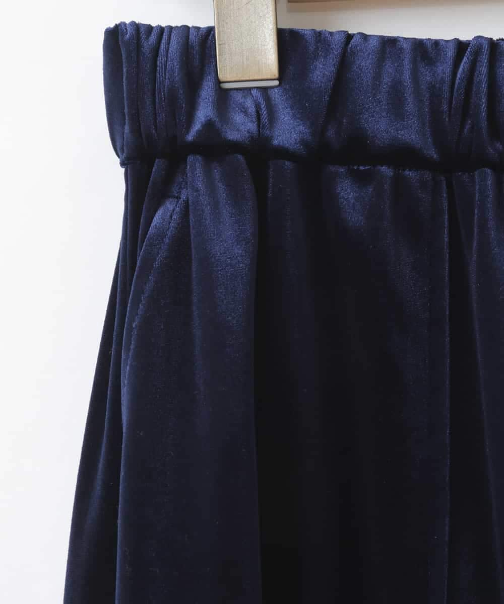 ZMLCW01140 al'aise modulation(アレーズモジュレーション) ベロアワイドパンツ ネイビー