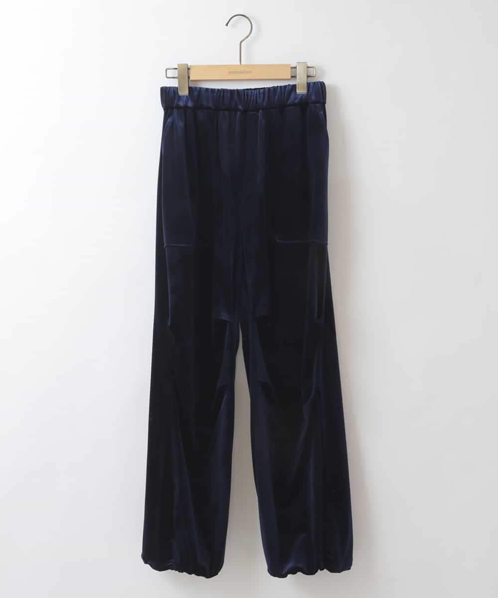 ZMLCW01140 al'aise modulation(アレーズモジュレーション) ベロアワイドパンツ ネイビー