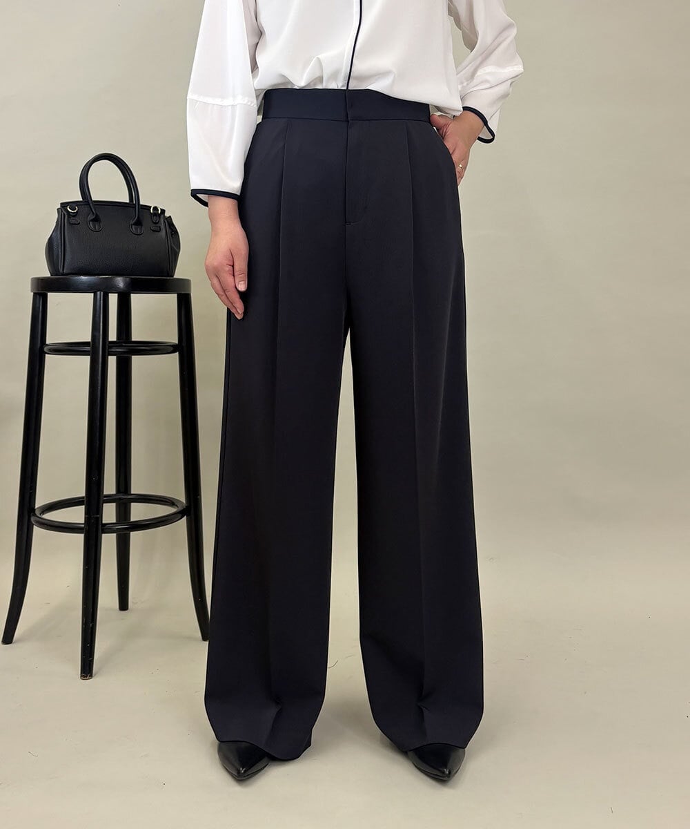 ZMLEE01105 al'aise modulation(アレーズモジュレーション) 【セットアップ対応】【洗える】フルダルワイドパンツ ネイビー