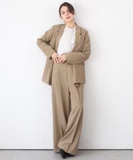 ZMLEE01105 al'aise modulation(アレーズモジュレーション) 【セットアップ対応】【洗える】フルダルワイドパンツ ベージュ