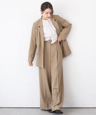 ZMLEE01105 al'aise modulation(アレーズモジュレーション) 【セットアップ対応】【洗える】フルダルワイドパンツ ベージュ