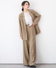 ZMLEE01105 al'aise modulation(アレーズモジュレーション) 【セットアップ対応】【洗える】フルダルワイドパンツ ベージュ