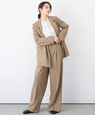 ZMLEE01105 al'aise modulation(アレーズモジュレーション) 【セットアップ対応】【洗える】フルダルワイドパンツ ベージュ