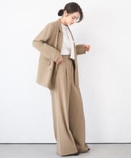 ZMLEE01105 al'aise modulation(アレーズモジュレーション) 【セットアップ対応】【洗える】フルダルワイドパンツ ベージュ