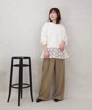 ZMLEE01105 al'aise modulation(アレーズモジュレーション) 【セットアップ対応】【洗える】フルダルワイドパンツ ベージュ