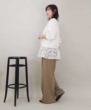 ZMLEE01105 al'aise modulation(アレーズモジュレーション) 【セットアップ対応】【洗える】フルダルワイドパンツ ベージュ