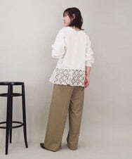 ZMLEE01105 al'aise modulation(アレーズモジュレーション) 【セットアップ対応】【洗える】フルダルワイドパンツ ベージュ