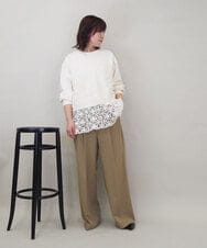 ZMLEE01105 al'aise modulation(アレーズモジュレーション) 【セットアップ対応】【洗える】フルダルワイドパンツ ベージュ