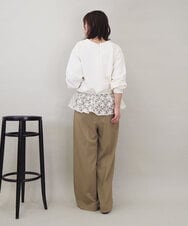 ZMLEE01105 al'aise modulation(アレーズモジュレーション) 【セットアップ対応】【洗える】フルダルワイドパンツ ベージュ