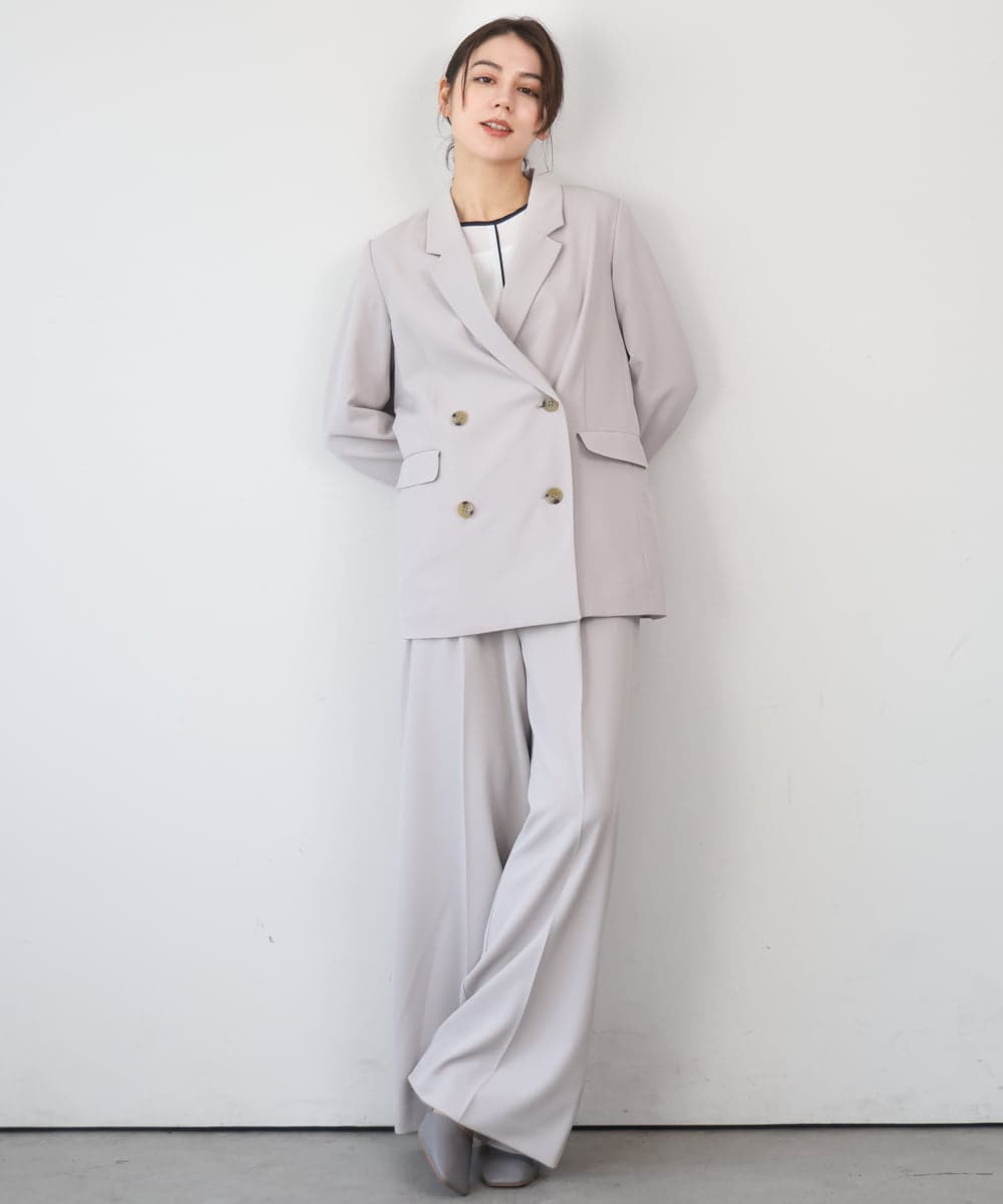 ZMLEE01105 al'aise modulation(アレーズモジュレーション) 【セットアップ対応】【洗える】フルダルワイドパンツ グレー