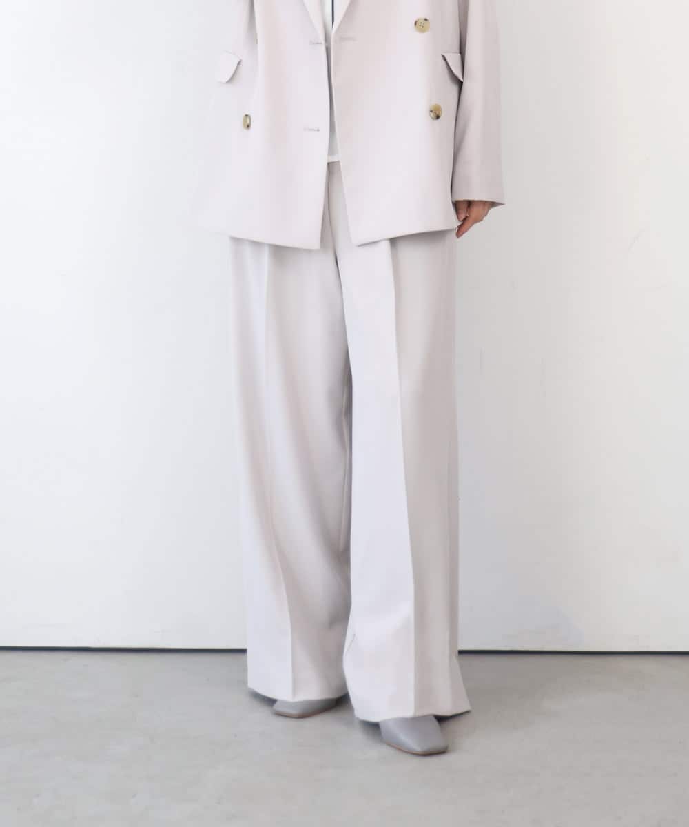 ZMLEE01105 al'aise modulation(アレーズモジュレーション) 【セットアップ対応】【洗える】フルダルワイドパンツ グレー