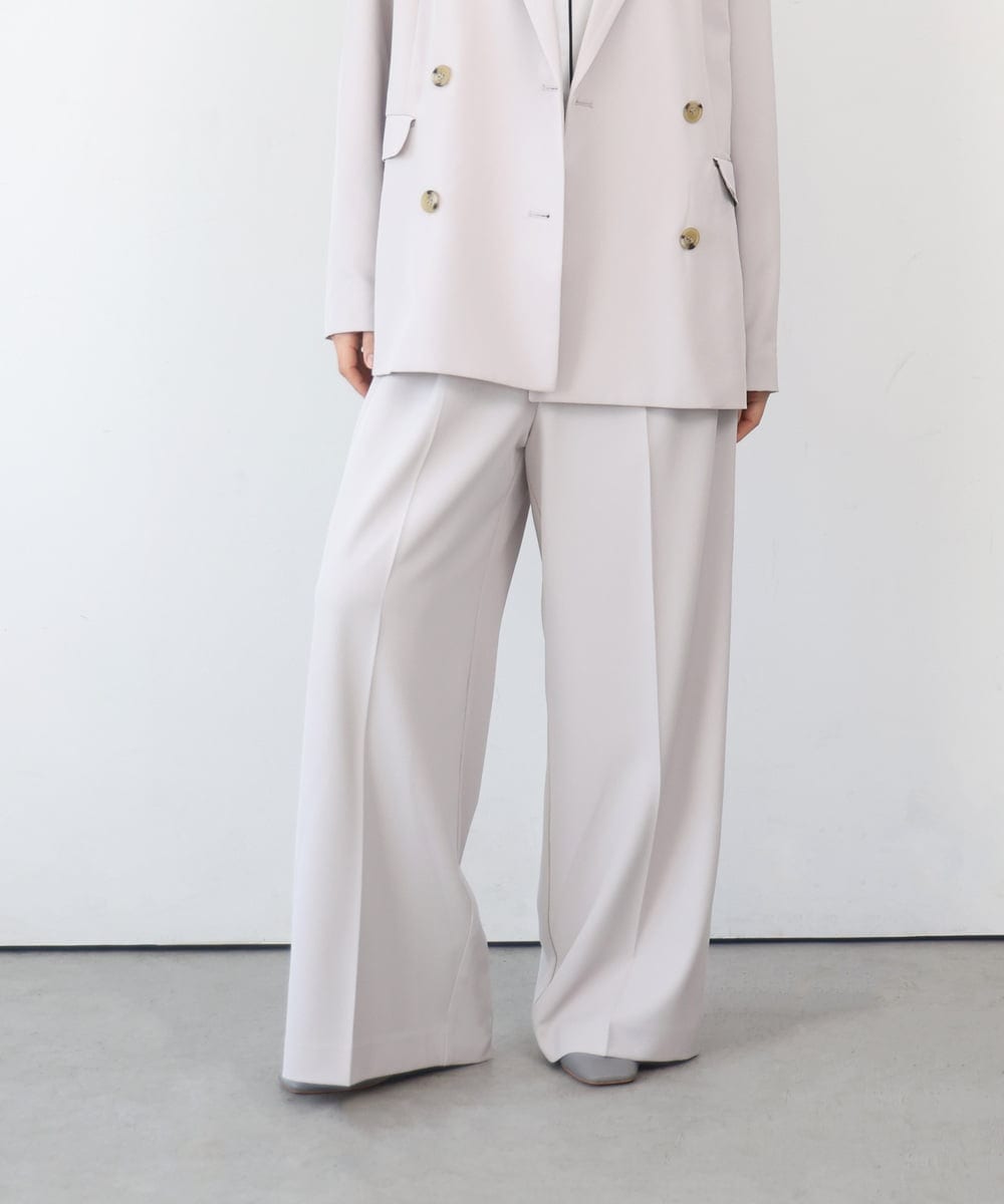 ZMLEE01105 al'aise modulation(アレーズモジュレーション) 【セットアップ対応】【洗える】フルダルワイドパンツ グレー