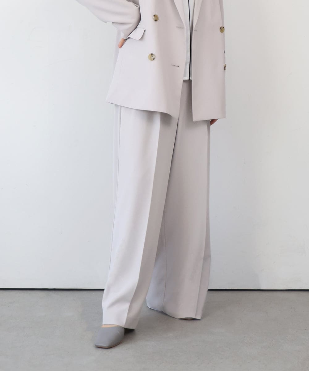 ZMLEE01105 al'aise modulation(アレーズモジュレーション) 【セットアップ対応】【洗える】フルダルワイドパンツ グレー