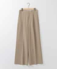 ZMLEE01105 al'aise modulation(アレーズモジュレーション) 【洗える】フルダルワイドパンツ ベージュ