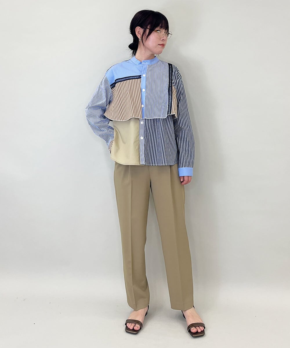 ZMLEE02100 al'aise modulation(アレーズモジュレーション) 【セットアップ対応】【洗える】フルダルテーパードパンツ ベージュ