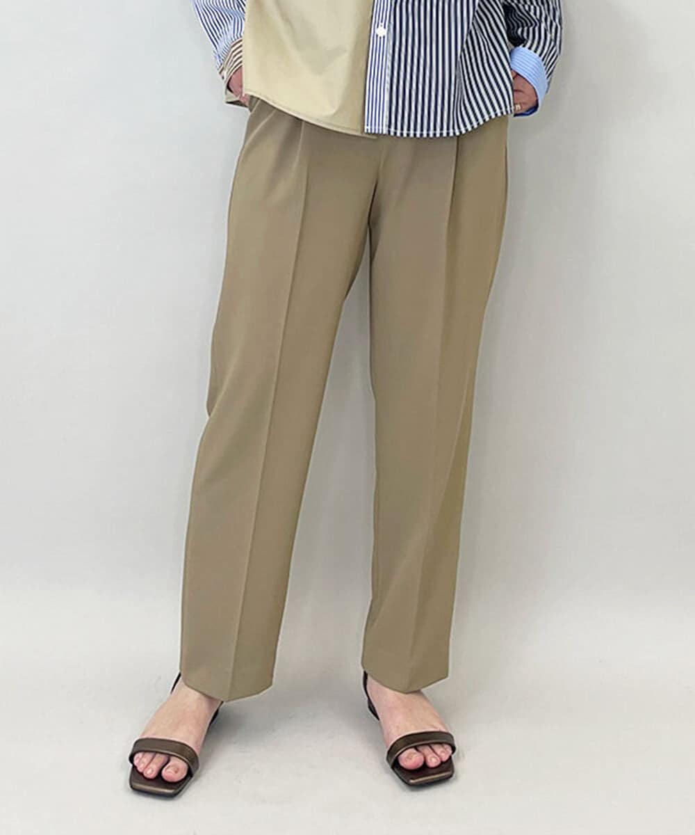 ZMLEE02100 al'aise modulation(アレーズモジュレーション) 【セットアップ対応】【洗える】フルダルテーパードパンツ ベージュ