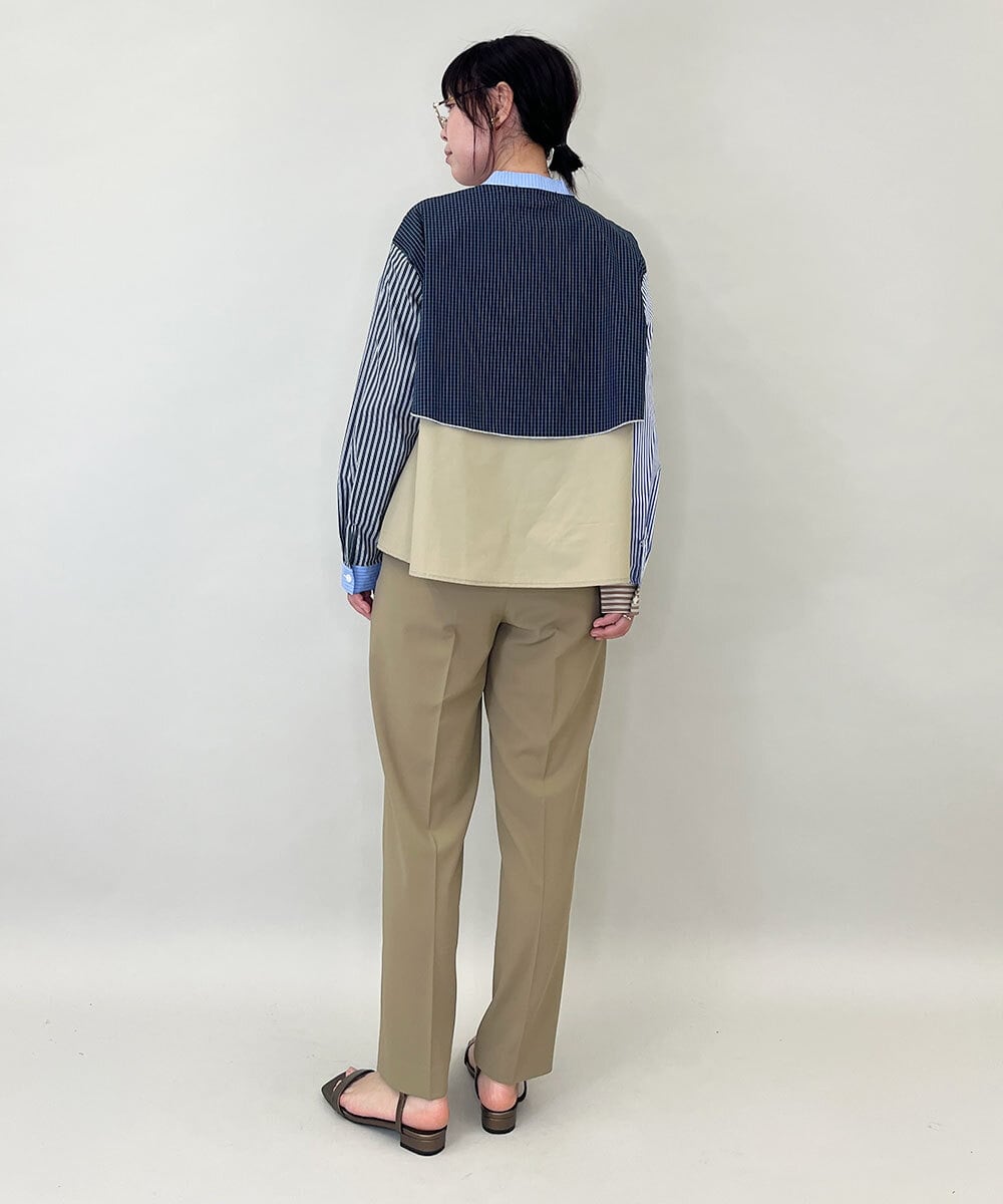 ZMLEE02100 al'aise modulation(アレーズモジュレーション) 【セットアップ対応】【洗える】フルダルテーパードパンツ ベージュ