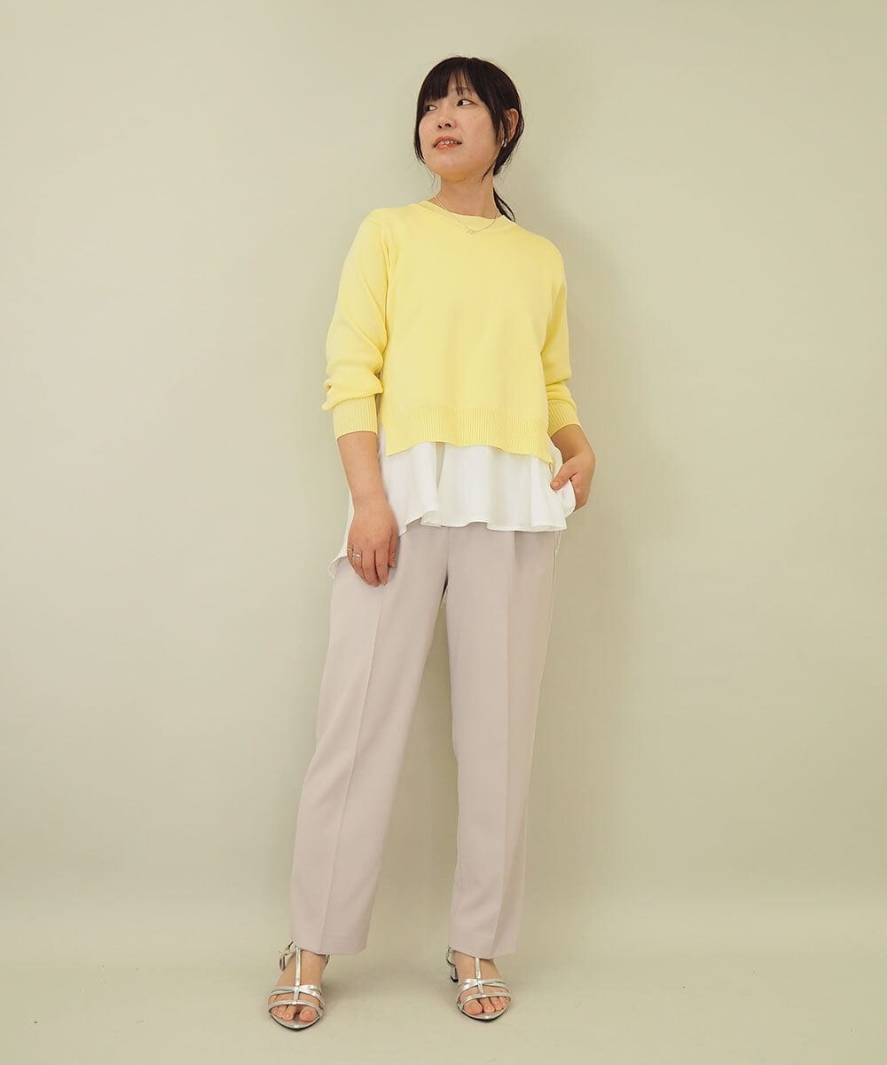 ZMLEE02100 al'aise modulation(アレーズモジュレーション) 【セットアップ対応】【洗える】フルダルテーパードパンツ グレー