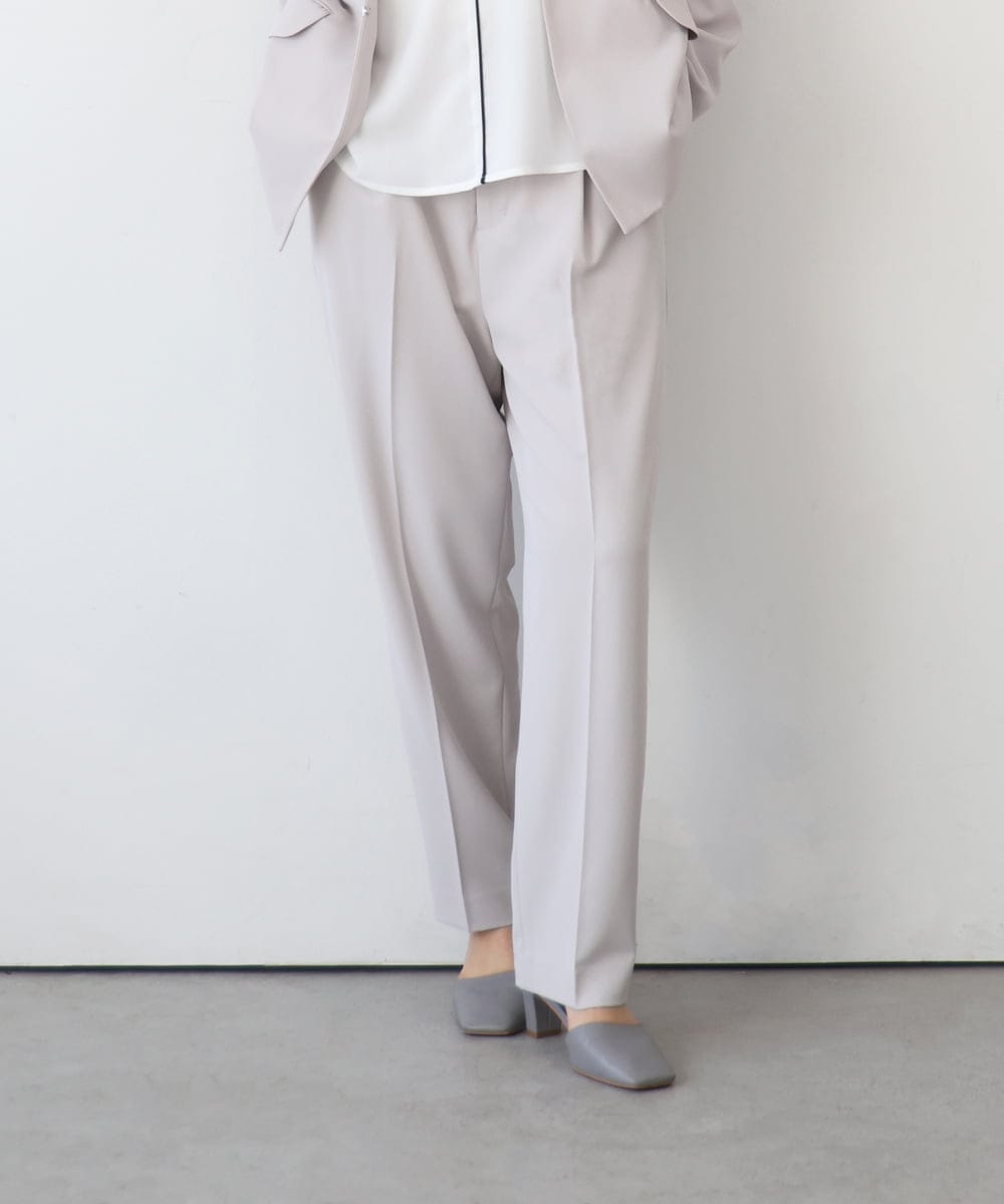 ZMLEE02100 al'aise modulation(アレーズモジュレーション) 【セットアップ対応】【洗える】フルダルテーパードパンツ グレー