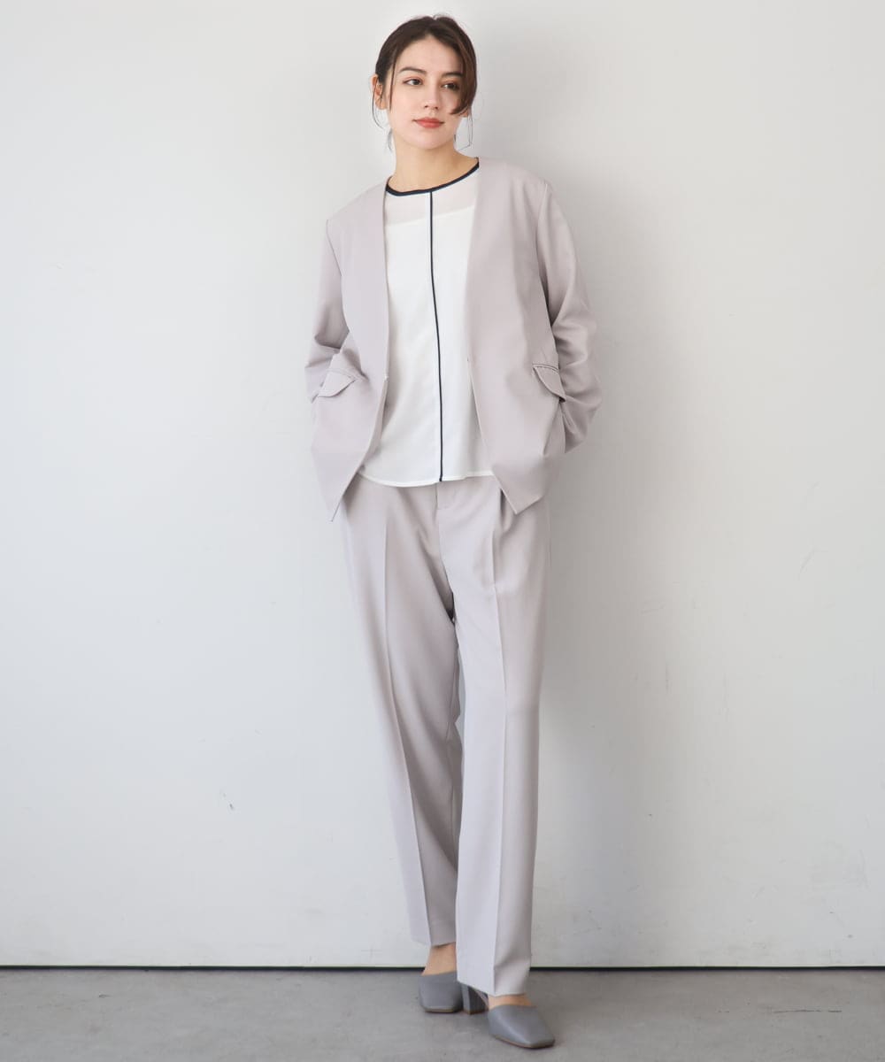 ZMLEE02100 al'aise modulation(アレーズモジュレーション) 【セットアップ対応】【洗える】フルダルテーパードパンツ グレー