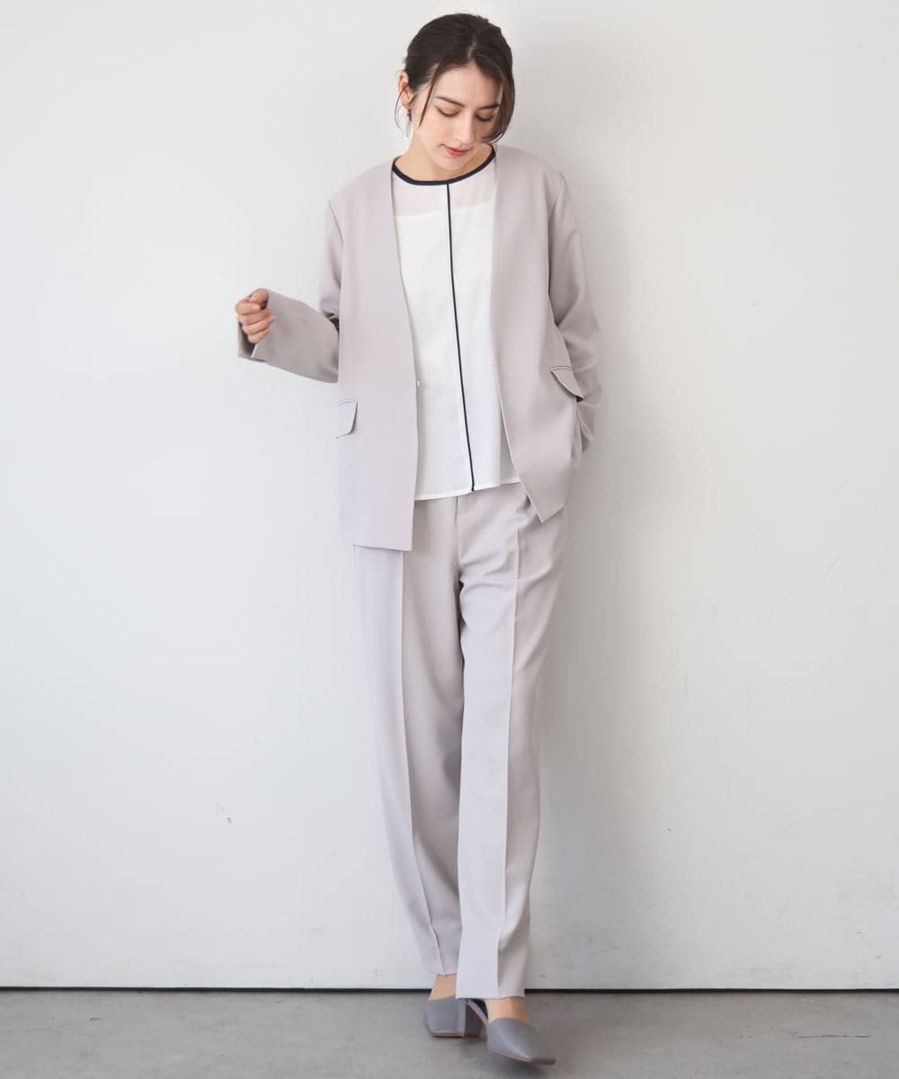 ZMLEE02100 al'aise modulation(アレーズモジュレーション) 【セットアップ対応】【洗える】フルダルテーパードパンツ グレー